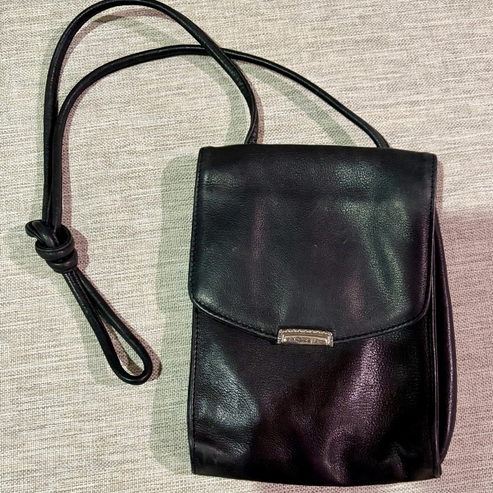 Fossil Black Leather Crossbody Bag